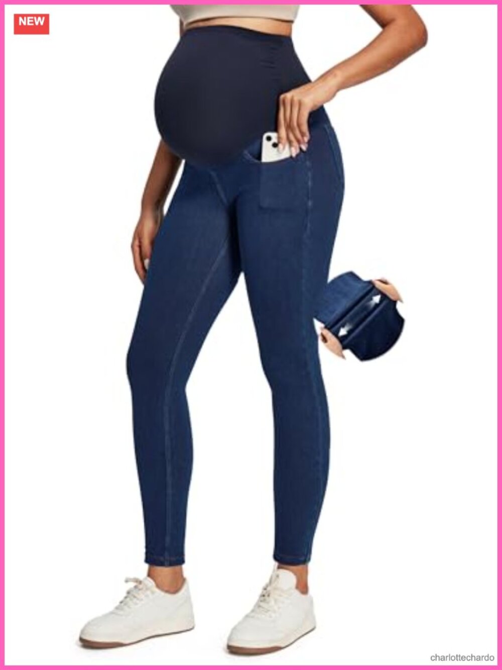 Maternity Over Belly Skinny Jeans Stretch Pull On Work Pants